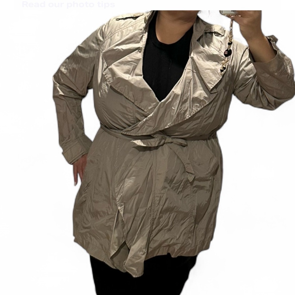 INC International Concepts Women's Tan Trench Coat 1x